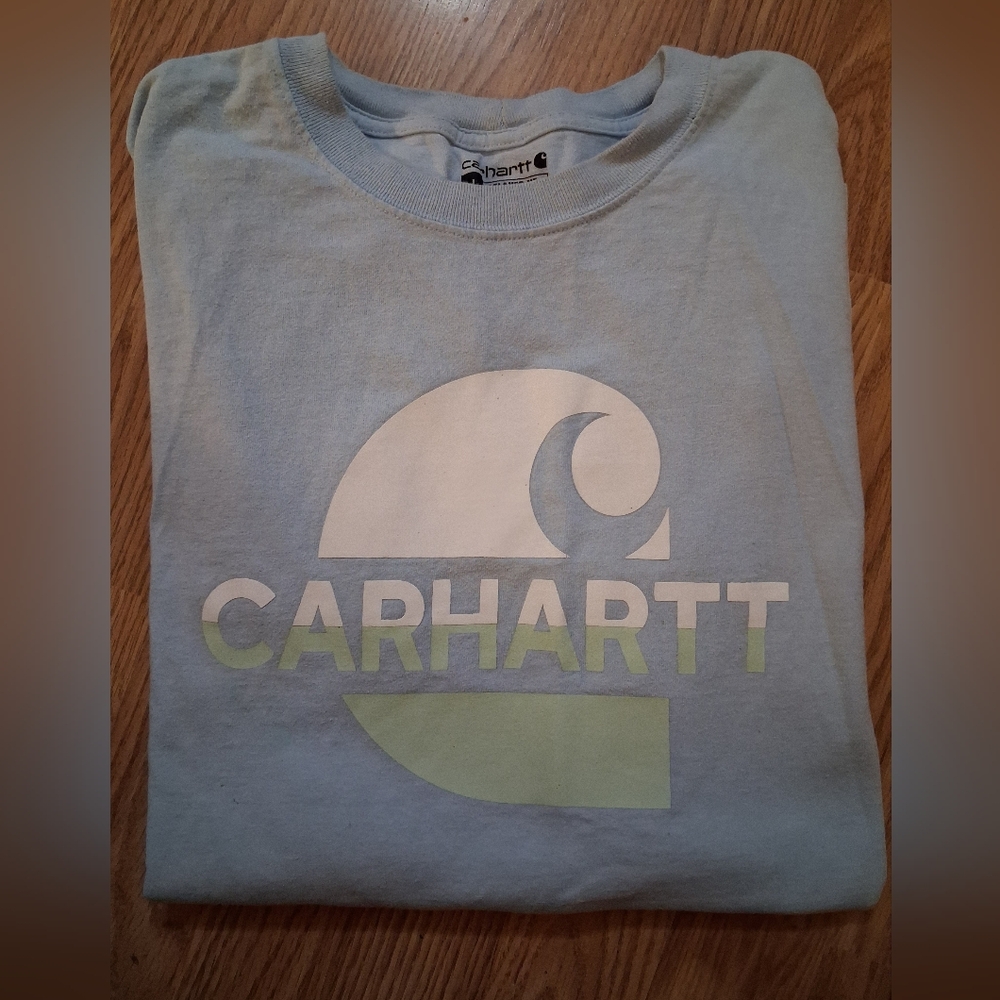 CARHARTT Graphic Tee. Mens. Size Large. Blue, Green & White
